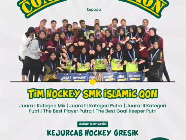 Prestasi Tim Hockey SMK Islamic Qon dalam kompetensi Kejurcab Hockey Gresik
